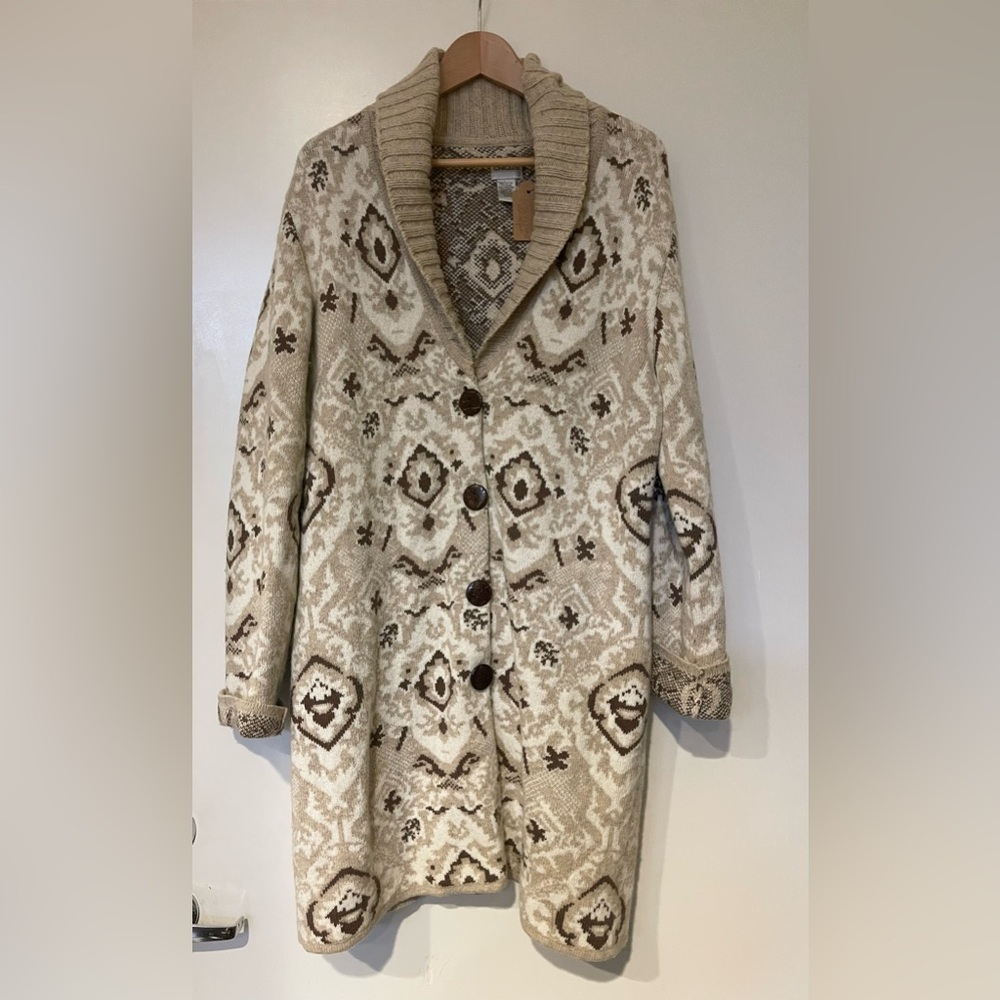 Beautiful cosy cardigan calf lengt.